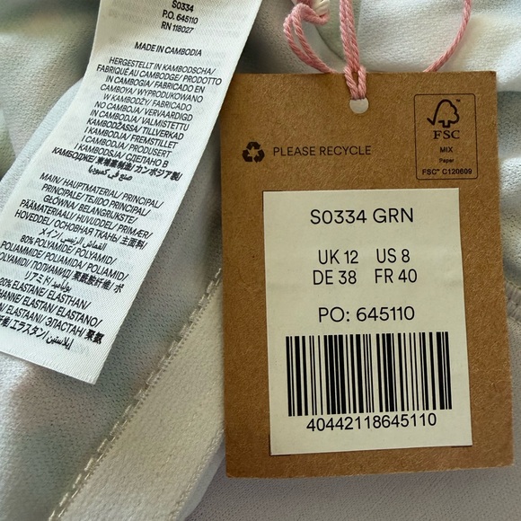 BODEN Bow Shoulder Swimsuit Lime, Botanic Vine Women NWT - Picture 11 of 14